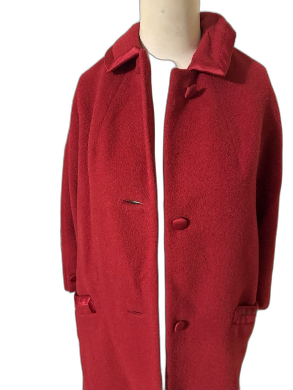 Montaldo Vintage Red Wool Coat Women Size Medium ( 8-10)